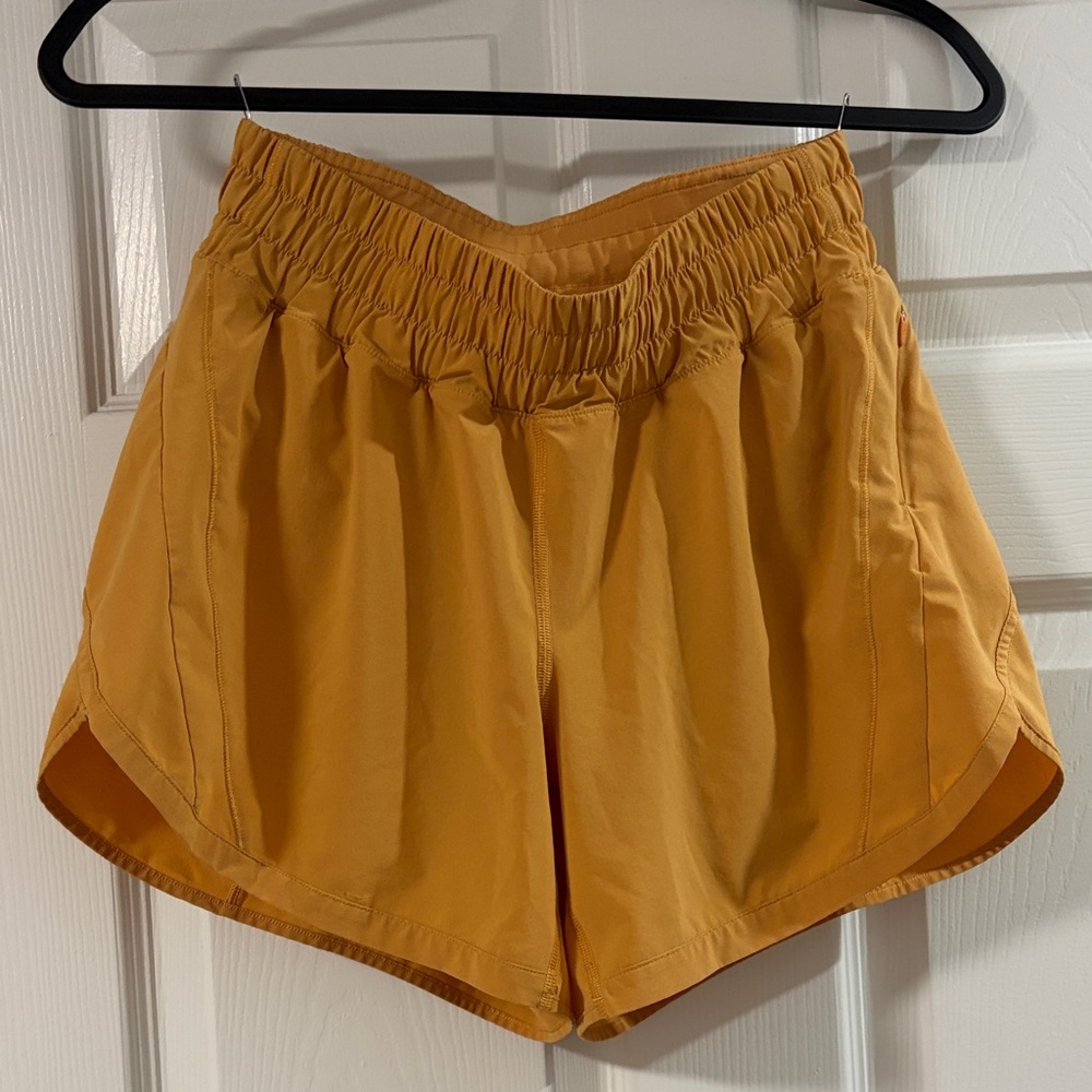 Lululemon Women's High-Rise Elastic Waist Active Shorts - Mustard